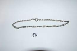 C86 Bijoux Ancien - Fantaisie - Bracelet Collier En Métal - 30 Cm - Bracelets