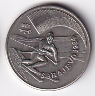 MONEDA DE CUBA DE 1 PESO DEL AÑO 1983 OLIMPIADAS INVIERNO SARAJEVO 1984 (COIN)  (NUEVA - UNC) - Cuba