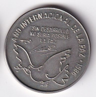 MONEDA DE CUBA DE 1 PESO DEL AÑO 1986 AÑO INTERNACIONAL DE LA PAZ (COIN)  (NUEVA - UNC) - Cuba