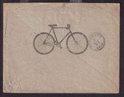 DDEE 831 -- VELO - Enveloppe Illustrée TP Fine Barbe AELTRE 1898 Vers Thourout - Entete Veuve Snoeck , Métaux, Charbons - Radsport