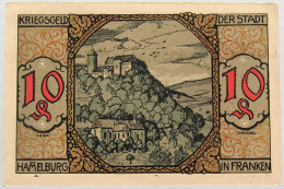 GERMANY 10 PFENNIG HAMMELBURG 1918 #alb003 0401 - Autres & Non Classés