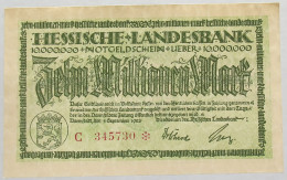 GERMANY 10 MILLIONEN MARK 1923 HESSEN #alb008 0015 - 10 Miljoen Mark
