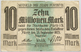GERMANY 10 MILLIONEN MARK 1923 FURTH #alb003 0407 - 10 Millionen Mark