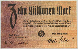 GERMANY 10 MILLIONEN MARK 1923 EMS #alb019 0015 - 10 Miljoen Mark
