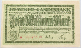 GERMANY 10 MILLIONEN MARK 1923 HESSEN #alb004 0075 - 10 Miljoen Mark