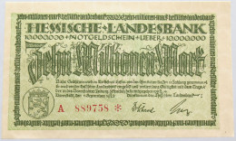 GERMANY 10 MILLIONEN MARK 1923 HESSEN #alb004 0069 - 10 Mio. Mark