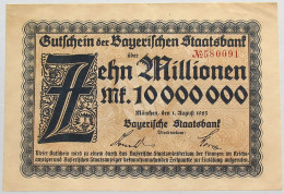 GERMANY 10 MILLIONEN MARK 1923 BAYERN #alb008 0089 - 10 Miljoen Mark