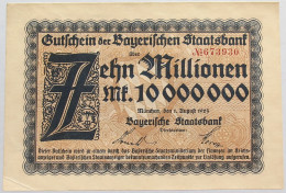 GERMANY 10 MILLIONEN MARK 1923 BAYERN #alb008 0093 - 10 Miljoen Mark