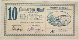 GERMANY 10 MILLIARDEN MARK 1923 ELLWANGEN #alb002 0277 - 10 Miljard Mark