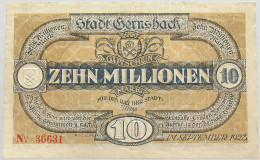 GERMANY 10 MILLIONE MARK GERNSBACH #alb010 0139 - 10 Miljoen Mark