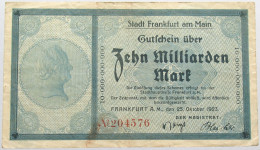 GERMANY 10 MILLIARDEN MARK 1923 FRANKFURT #alb004 0451 - 10 Milliarden Mark
