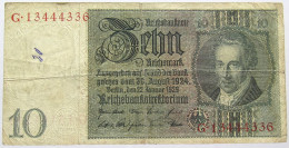 GERMANY 10 MARK 1924 #alb066 0083 - 10 Mark