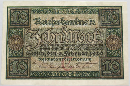GERMANY 10 MARK 1920 BERLIN #alb008 0317 - 10 Mark