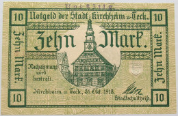 GERMANY 10 MARK 1918 KIRCHHEIM #alb002 0199 - 10 Mark
