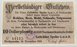 GERMANY 10 DOLLARPFENNIG NECKARSULM 1923 #alb002 0225 - Deutsche Golddiskontbank