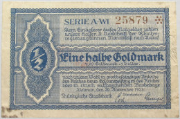 GERMANY 1/2 GOLDMARK 1923 THURINGEN #alb008 0259 - Deutsche Golddiskontbank