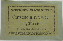 GERMANY 1/2 MARK WRESCHEN 1914 #alb002 0033 - Other & Unclassified