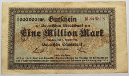 GERMANY 1 MILLIONEN 1923 BAVARIA #alb067 0047 - 1 Miljoen Mark