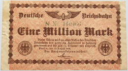 GERMANY 1 MILLION MARK 1923 REICHSBAHN #alb004 0093 - 1 Million Mark