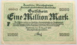 GERMANY 1 MILLION MARK 1923 REICHSBAHN #alb004 0455 - 1 Miljoen Mark