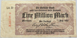 GERMANY 1 MILLION MARK 1923 MANNHEIM #alb004 0245 - 1 Miljoen Mark