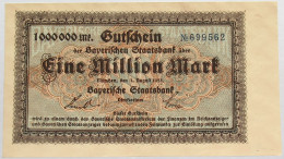 GERMANY 1 MILLION MARK 1923 BAYERN #alb008 0055 - 1 Mio. Mark