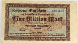 GERMANY 1 MILLION MARK 1923 BAYERN #alb008 0045 - 1 Mio. Mark