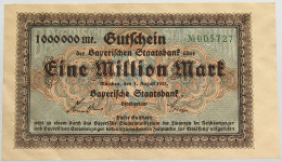 GERMANY 1 MILLION MARK 1923 BAYERN #alb008 0041 - 1 Million Mark