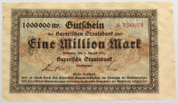 GERMANY 1 MILLION MARK 1923 BAYERN #alb008 0035 - 1 Mio. Mark