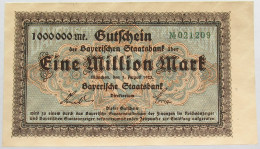 GERMANY 1 MILLION MARK 1923 BAYERN #alb008 0033 - 1 Mio. Mark