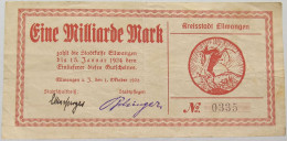 GERMANY 1 MILLIARDE MARK 1923 ELLWANGEN #alb002 0271 - 1 Mrd. Mark