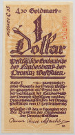GERMANY 1 DOLLAR 1923 WESTFALEN #alb008 0173 - Sin Clasificación