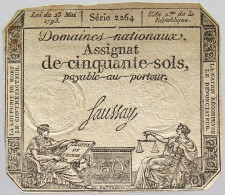 FRANCE ASSIGNAT 50 SOLS 1793 #alb010 0269 - Assegnati