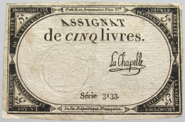 FRANCE ASSIGNAT 5 LIVRES #alb010 0245 - Assignate