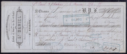 MANDAT DE 1862 * MATERIEL DE CHEMIN DE FER DANIEL à St - ETIENNE * Pour  LE BARON DU BORD à St - PAUL 3 CHATEAUX - 1800 – 1899