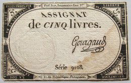 FRANCE ASSIGNAT 5 LIVRES #alb010 0239 - Assignats