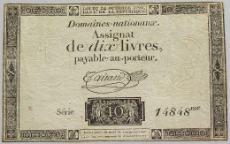 FRANCE ASSIGNAT 10 LIVERS 1792 #alb010 0285 - Assignats & Mandats Territoriaux