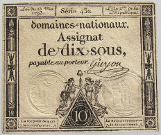 FRANCE ASSIGNAT 10 SOUS #alb010 0259 - Assignats