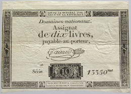 FRANCE ASSIGNAT 10 LIVERS 1792 #alb010 0281 - Assignats & Mandats Territoriaux