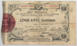 FRANCE 50 CENTIMES 1915 ARDENNES #alb016 0009 - Zonder Classificatie