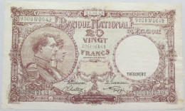 BELGIUM 20 FRANCS 1941 #alb013 0155 - 20 Francos