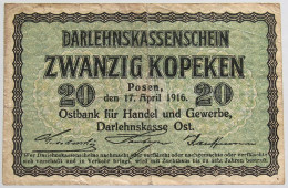 GERMANY 20 KOPEKEN 1916 #alb012 0095 - Autres & Non Classés