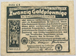 GERMANY 20 GOLDPFENNIGE 1923 SCHLESIEN #alb008 0239 - Deutsche Golddiskontbank