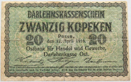GERMANY 20 KOPEKS POSEN 1916 #alb002 0155 - Otros & Sin Clasificación