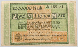 GERMANY 2 MILLIONEN MARK 1923 MECKLENBURG #alb008 0151 - 2 Mio. Mark