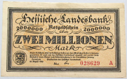 GERMANY 2 MILLIONEN MARK HESSEN #alb004 0049 - 2 Mio. Mark