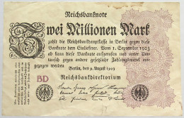 GERMANY 2 MILLIONEN MARK 1923 #alb066 0477 - 2 Mio. Mark
