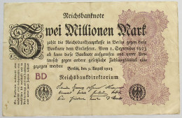 GERMANY 2 MILLIONEN MARK 1923 #alb066 0417 - 2 Miljoen Mark