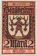 GERMANY 2 MARK 1919 BLAUBEUREN #alb002 0243 - 2 Mark