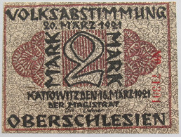 GERMANY 2 MARK 1921 OBERSCHLESIEN #alb012 0055 - 2 Mark